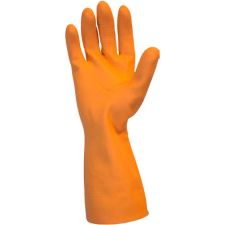 Safety Zone Orange Neoprene Latex Blend Flock Lined Latex Gloves - 1 Dozen