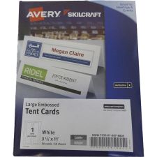SKILCRAFT Laser, Inkjet Tent Card - White