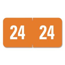 Smead Yearly End Tab File Folder Labels, 24, 0.5 x 1, Orange, 25/Sheet, 10 Sheets/Pack
