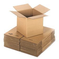 Universal Cubed Fixed-Depth Corrugated Shipping Boxes, Regular Slotted Container, X-Large, 12" x 12" x 12", Brown Kraft, 25/Bundle