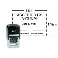 Custom 2000 Plus PrintPro 53D Light Duty 1 Or 2-Color Self-Inking Date Stamp, 70% Recycled Plastic, 1-1/8" x 1-11/16" Rectangle Impression