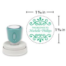 Custom ECO-GREEN Xstamper Pre-Inked Round Stamp, N53, 52% Recycled Plastic, 1-9/16" Diameter Impression