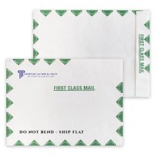 DuPont Tyvek 14lb., 10" x 13" Open End, Green First Class Border, Zip Stick, Black and 1 Standard Color (500/PK)