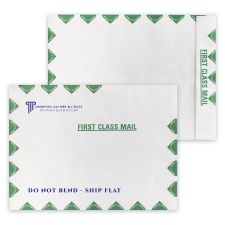 DuPont Tyvek 14lb., 10" x 13" Open End, Green First Class Border, Zip Stick, Black, Red or Dark Blue (500/PK)