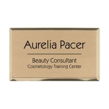Engraved Metal Name Badge, 2 1/16" x 3 7/16", Gold (1/PK)