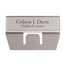 Engraved Metal Pocket Name Badge, 15/16" x 2 15/16", Silver (1/PK)