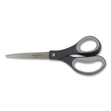 Fiskars Everyday Titanium Softgrip Scissors, 8" Long, 3.1" Cut Length, Straight Dark Gray Handle