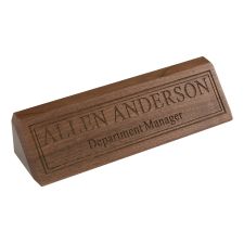 Laser Engraved Inset Letters on Walnut Desk Bar, 1-3/4" x 8-1/2" (1/PK)