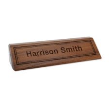 Laser Engraved Inset Letters on Walnut Desk Bar, 2-3/8" x 10-1/2" (1/PK)
