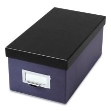 Oxford Index Card Storage Box, Holds 1,000 4 x 6 Cards, 6.5 x 11.5 x 5, Pressboard, Indigo/Black