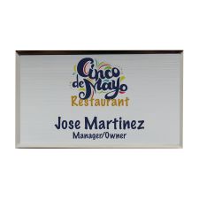Silver Metallic Full Color Name Badge - 2" x 3 1/2" (1/PK)