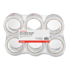 Universal Extra-Wide Moving and Storage Packing Tape, 3" Core, 2.83" x 54.7 yd, Clear, 6/Pack
