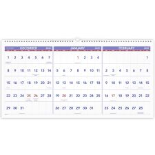 2024-2026 AT-A-GLANCE 3-Month Reference Horizontal Wall Calendar, 12" x 27", Traditional, December 2024 To February 2026, PM1428