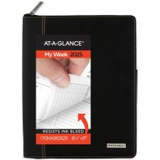 2025 AT-A-GLANCE Executive Weekly/Monthly Appointment Book With Zipper, 8-1/4" x 11", Black, January To December, 70NX8105