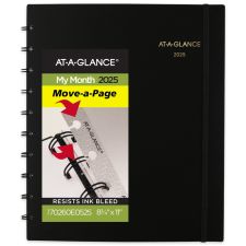 2025 AT-A-GLANCE Move-A-Page Monthly Planner, 8-3/4" x 11", Black, January To December, 70260E05