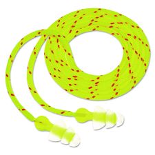 3M Tri-Flange Earplugs, Corded, 26 dB NRR, Yellow/Orange, 100 Pairs