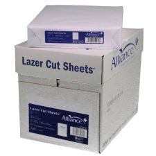 Alliance Processed Lazer Cut Sheet Copy Paper, 8-1/2 x 11, Perforated 5-1/2", 92  Bright, 20 Lb, White, 500 Sheets Per Ream, Carton Of 5 Reams
