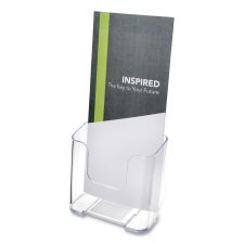 deflecto DocuHolder for Countertop/Wall-Mount, Leaflet Size, 4.37w x 3.25d x 3.87h, Clear