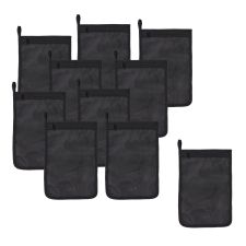 ergodyne Arsenal 5718 Zippered Mesh Wash Bag, 8 x 10, Polyester, Black, 10/Pack