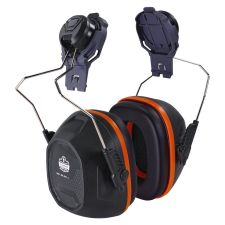 ergodyne Skullerz 8880 NRR 26dB Hard Hat Mounted Earmuffs, Full Brim, Gray