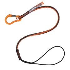 ergodyne Squids 3104F(x) Tool Lanyard with Carabiner/Choke Loop, 10 lb Max Working Capacity, 38" to 48" Long, Gray/Orange