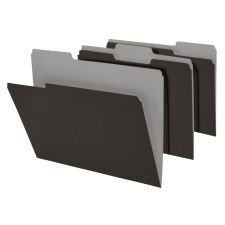 File Folders, 1/3 Cut, Letter Size, Black, Box Of 100 Folders