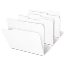 File Folders, 1/3 Cut, Letter Size, White, Box Of 100 Folders