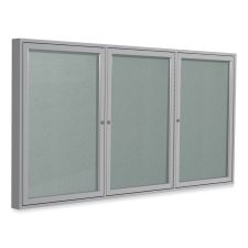 Ghent Enclosed Outdoor Bulletin Board, 72" x 36", Silver Surface, Satin Aluminum Frame