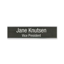 Metal Flush Wall Mount Holder with Engraved Sign, 2" x 8" (1/PK)