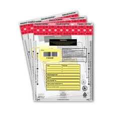 Nadex Tamper-Evident Deposit Bags, 9" x 12", Clear, Pack Of 25 Bags