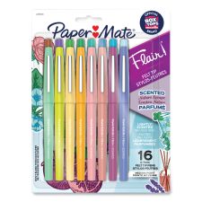 Paper Mate Flair Scented Felt Tip Porous Point Pen, Stick, Medium 0.7 mm, Nature Escape Scents, Assorted Ink and Barrel Colors, 16/Pack