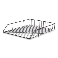 U Brands Vena Paper Tray, 1 Section, Holds 11" x 8.5" Sheets, 10.04 x 12.44 x 2.01, Black
