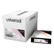 Universal Deluxe Colored Paper, 20 lb Bond Weight, 8.5 x 11, Pink, 500 Sheets/Ream, 10 Reams/Carton