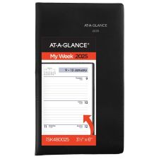 2025 AT-A-GLANCE DayMinder Weekly Planner, 3-1/2" x 6", Black, January 2025 To December 2025, SK4800