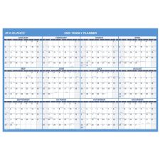 2025 AT-A-GLANCE Horizontal Reversible Erasable Yearly Wall Calendar, 48" x 32", Blue, January To December