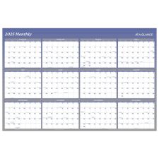 2025 AT-A-GLANCE Vertical/Horizontal Reversible Yearly Wall Calendar, 48" x 32", Blue, January To December