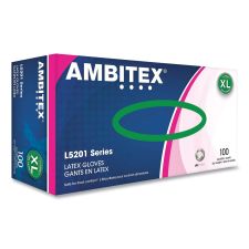 AMBITEX L5201 Series Powder-Free Latex Gloves, X-Large, 4 mil Thick, 9" Long, Cream, 100/Box