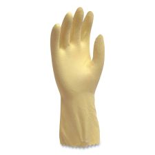 AMBITEX Pro L6500 Series Flock-Lined Latex Gloves, 12" Long, X-Large, Yellow, 12 Pairs
