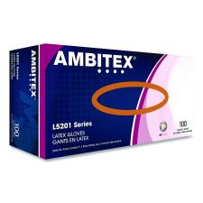 AMBITEX V5201 Series Powder-Free Vinyl Gloves, Small, 3 mil Thick, 9" Long, Clear, 100/Box