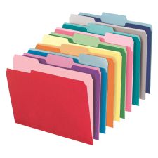 File Folders, 1/3 Cut, Letter Size, Assorted Colors, Box Of 250 Folders