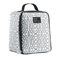fit   fresh Lunch Bag, 8 x 6 x 10, Black and White Geometric