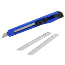 Great Neck Snap-Off Utility Knife, 9 mm Blade, 5" Plastic Handle, Blue