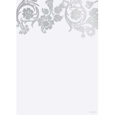 Great Papers! Flat Card Invitation, Silver Foil Damask, 5.5" x 7.75", Printer Compatible, 10 Flat Cards/10 White Envelopes