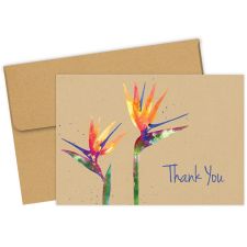 Great Papers! Note Card and Envelopes, Thank You, Paradise Faux Kraft, 4.875" x 3.375"(folded), 50 count