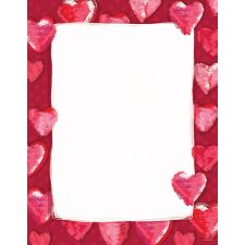 Great Papers! Stationery Letterhead, Fuzzy Hearts, 8.5" x 11", Printer Compatible, 80 sheets