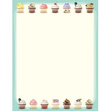 Great Papers! Stationery Letterhead, Iced Cupcakes, 8.5" x 11", Printer Compatible, 80 sheets