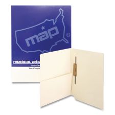 Medical Arts Press Slash Pocket End Tab Fastener Folders, Spine-Oriented Fastener, 1 Fastener, Letter Size, Manila Exterior, 50/Box