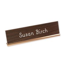 Metal Desk Base Holder with Engraved Sign, 2" x 8" (1/PK)