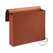 Pendaflex Earthwise by Pendaflex Recycled Expanding Wallet, 5.25" Expansion, 1 Section, Elastic Cord Closure, Legal Size, Redrope