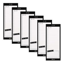 PUKKA PAD Magnetic To Do List, Unruled, 60 Black/White 3.5 x 8.5 Sheets, 6/Pack
